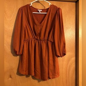 Isabel Maternity by Ingrid & Isabel Orange Smocked 3/4 Sleeve Blouse